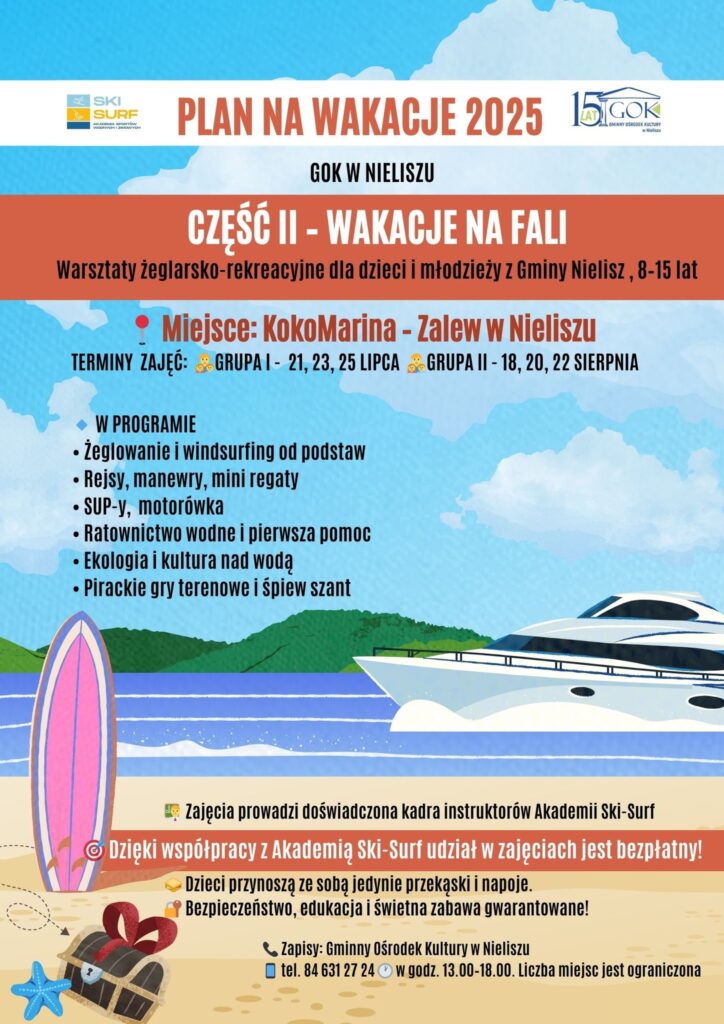 Część II wakacyjnej przygody! Wskakujemy na fale razem ze Ski-Surf.